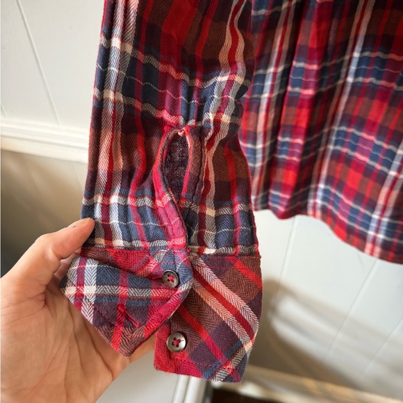 Red and Blue Plaid Button-Up Shirt - Picture 5 of 5